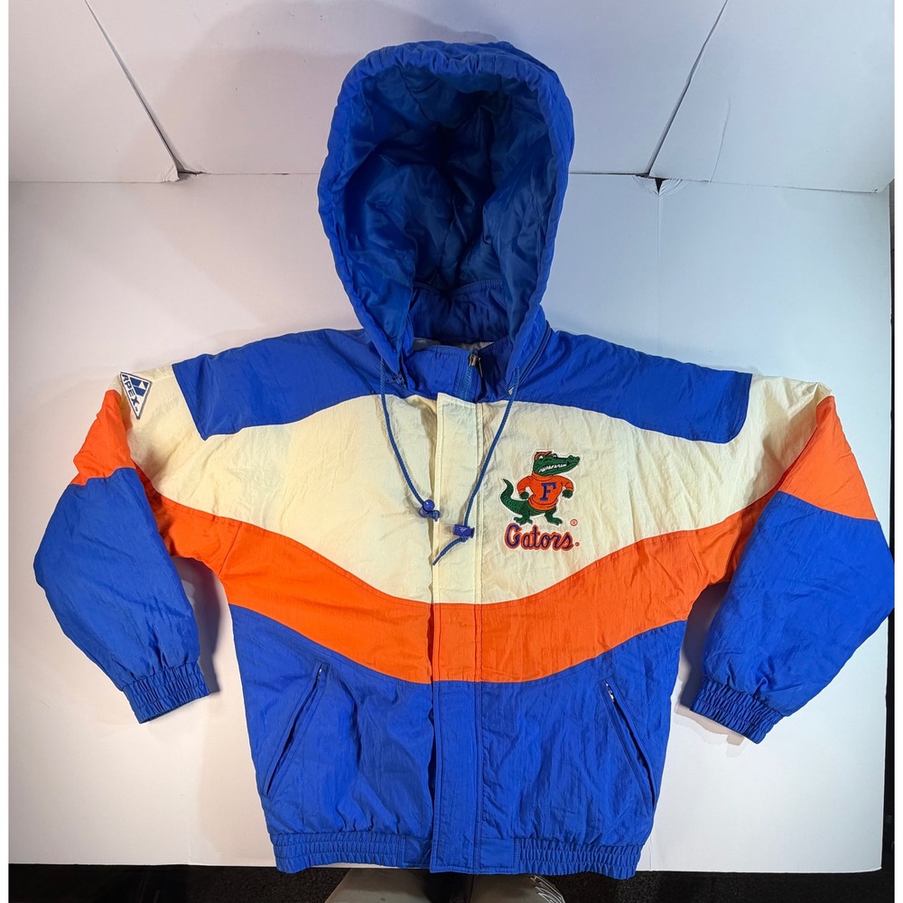Apex One Florida Gators Vintage Puffer Jacket Blue Orange Small NCAA Football